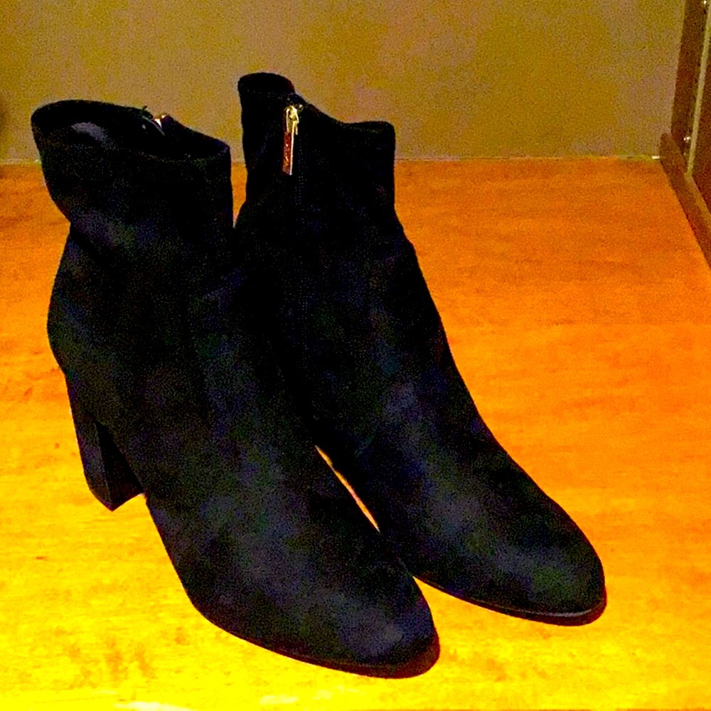 Unisa Black Fabric Ankle Boots